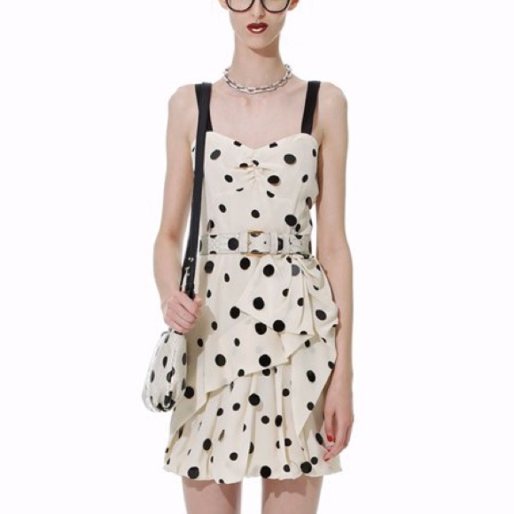 MARC JACOBS Polka dot ruffled silk dress